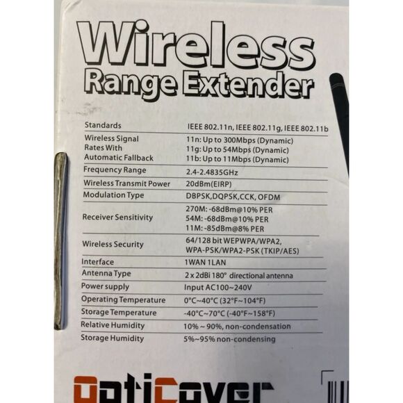 Wireless Range Extender Opticover TK-360 WiFi Booster (Black) New - Picture 2 of 3